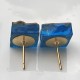 Piccole Gioie - Laguna Sunrise - Pair of Yellow Gold Stud Earrings on Glass