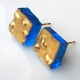 Piccole Gioie - Laguna Sunrise - Pair of Yellow Gold Stud Earrings on Glass